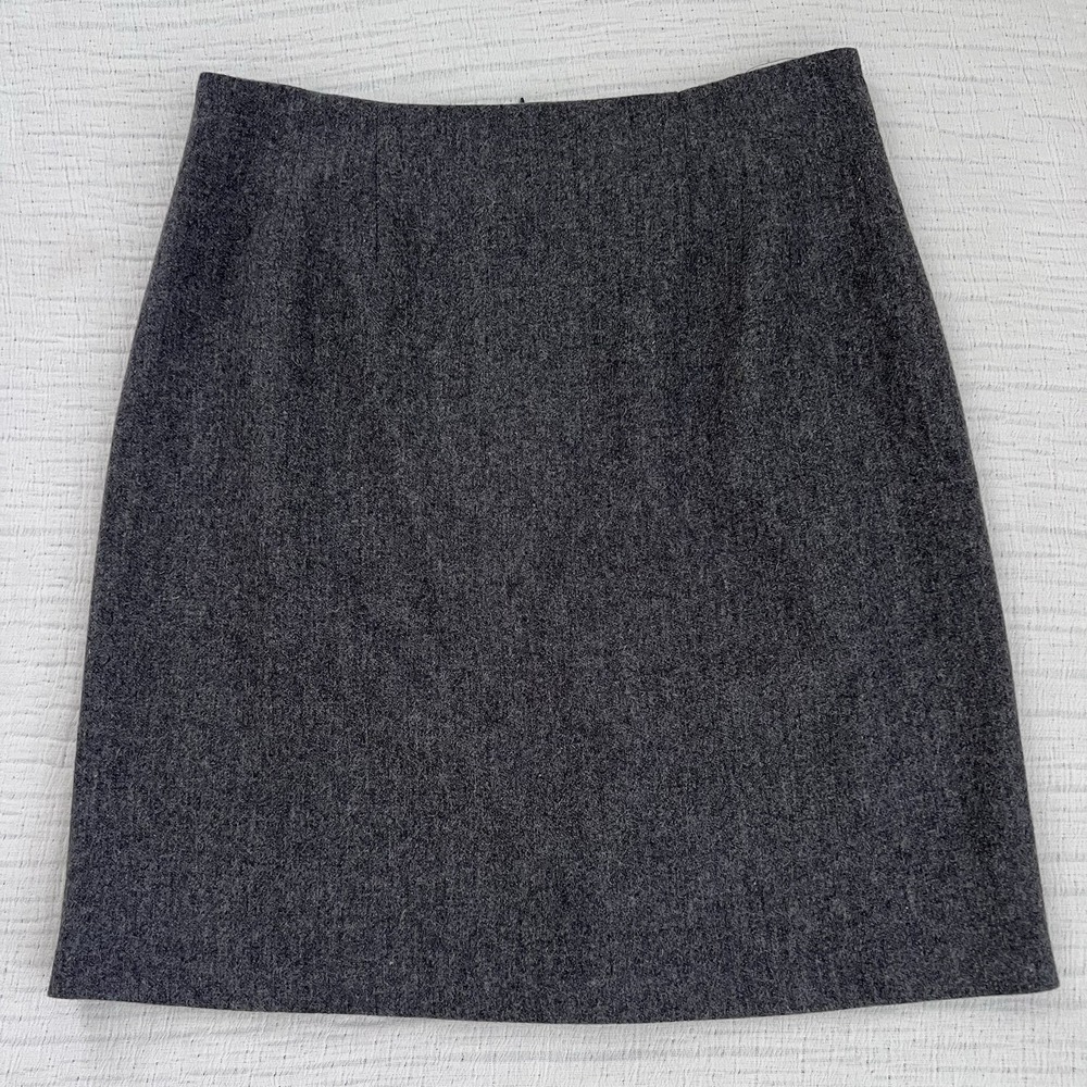 JG Hook Vintage Woolmark Gray Solid Wool Pencil Mini Skirt Size 16